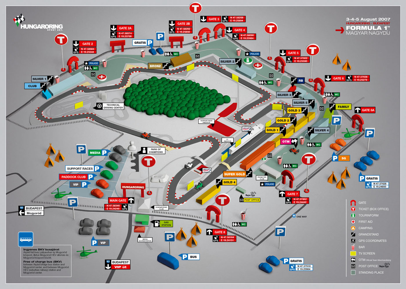 Hungaroring - mapa toru i okolicy
