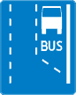 D-11, Początek pasa ruchu dla autobus&oacute;w