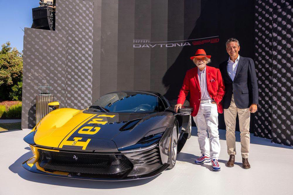Dr Herbert Weryheim i żółto-czarne Ferrari Daytona SP3