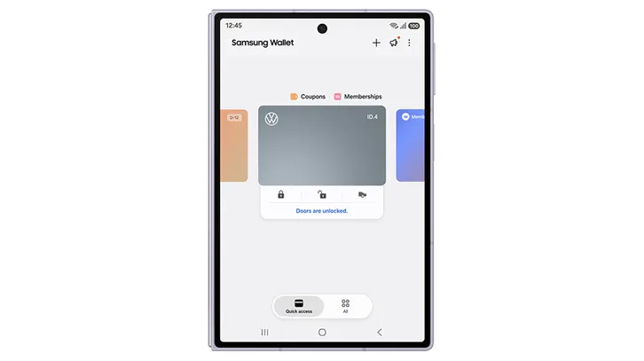 Samsung Wallet z kluczykami do Volkswagena (fot. Samsung)