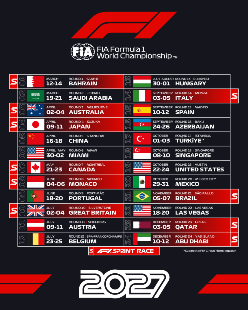 Kalendarz F1 2027 (fot. Formula 1)